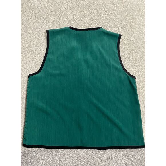 VTG Graver Studio Womens Medium V Neck Full Zip Quilted Vest Green Made in USA - Picture 2 of 7